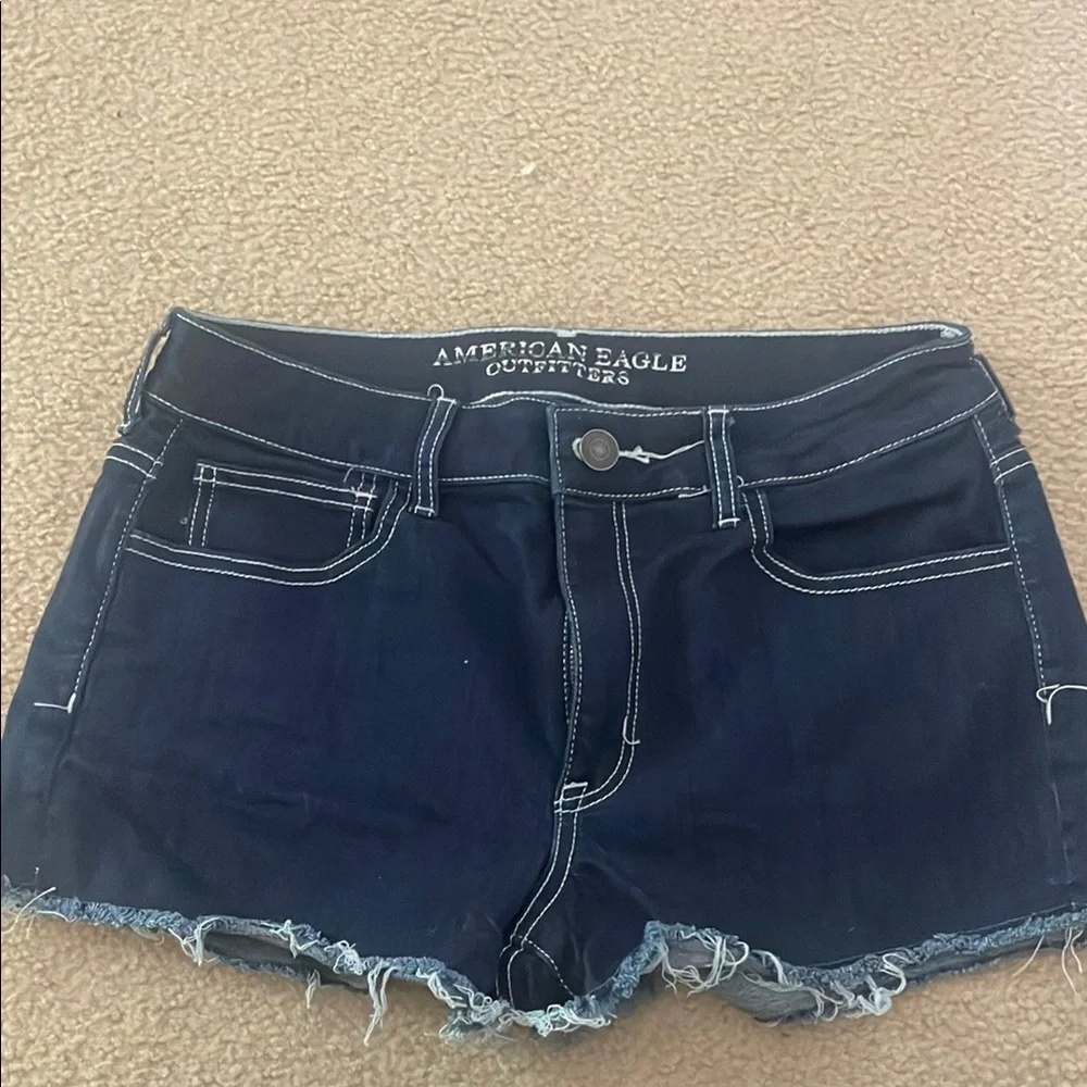 American Eagle Outfitters dark blue high rise shortie size 10 - Picture 1 of 3